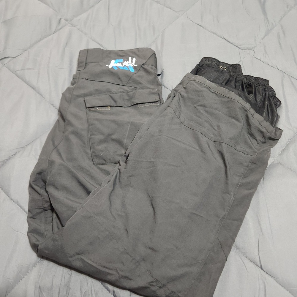 Freeworld Snow Pants Men's Small 30x29 Black Insulated Cargo Ski Snowboard‎